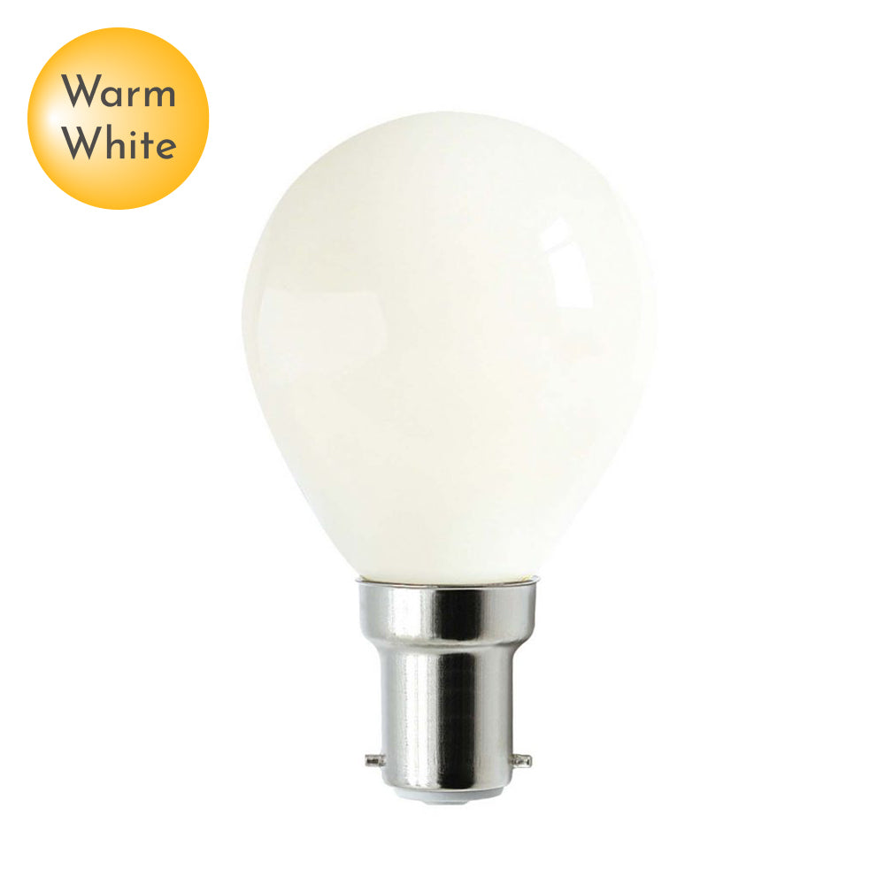 Fancy Round LED B15 Opal Glass Warm White Globe