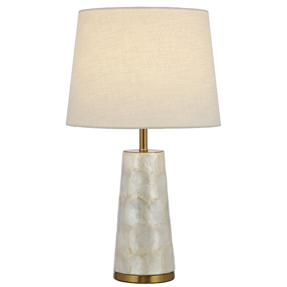 Fusell White and Gold Modern Art Deco Table Lamp