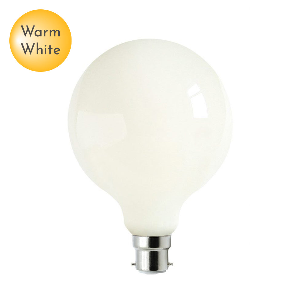 G125 LED B22 Opal Glass Warm White Globe