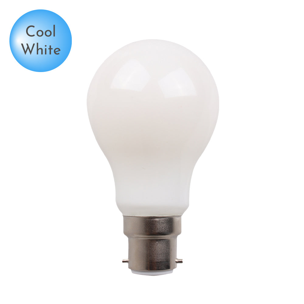 GLS LED B22 Opal Glass 8w Cool White Globe