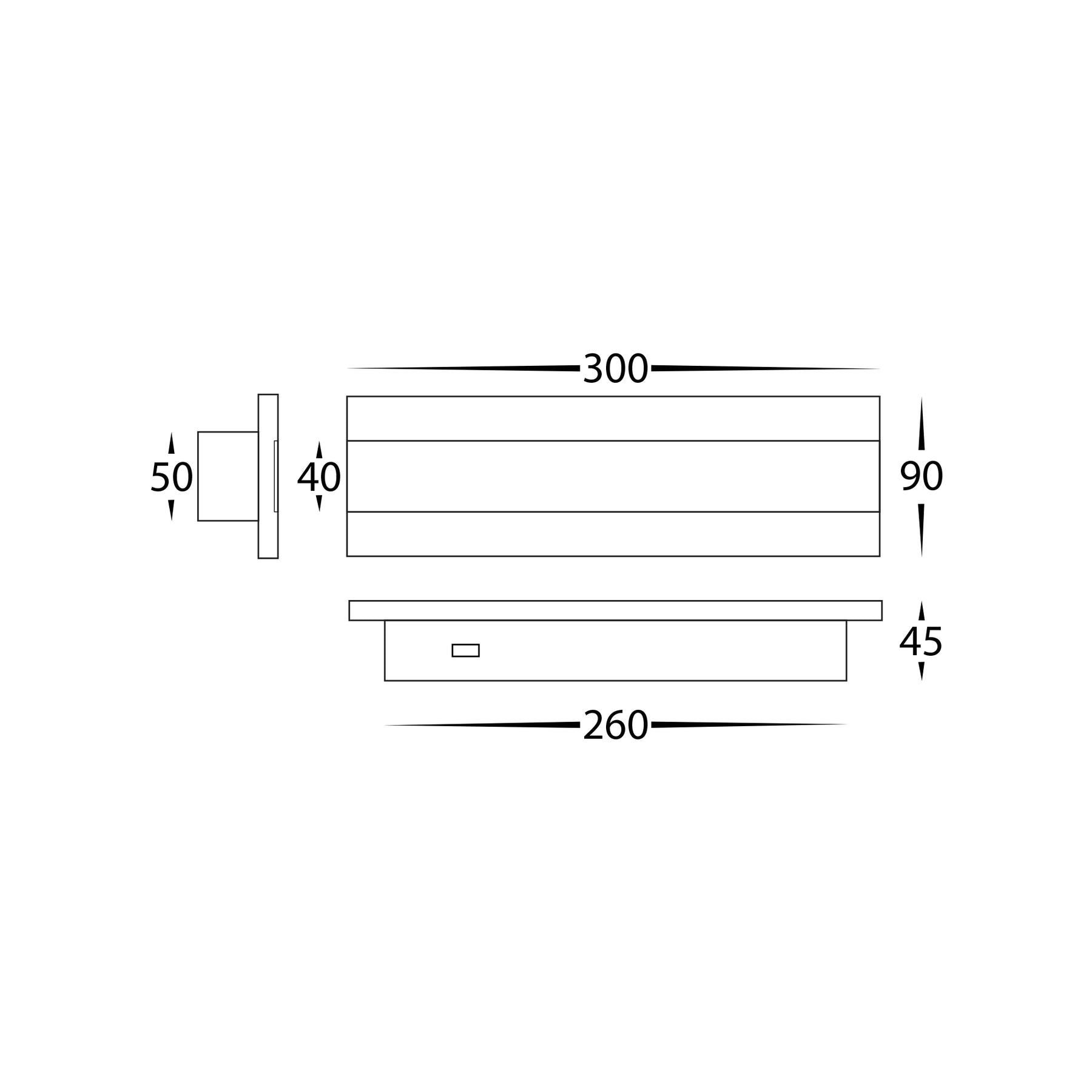 Barline 300mm Black Modern Linear Outdoor LED Wall Light