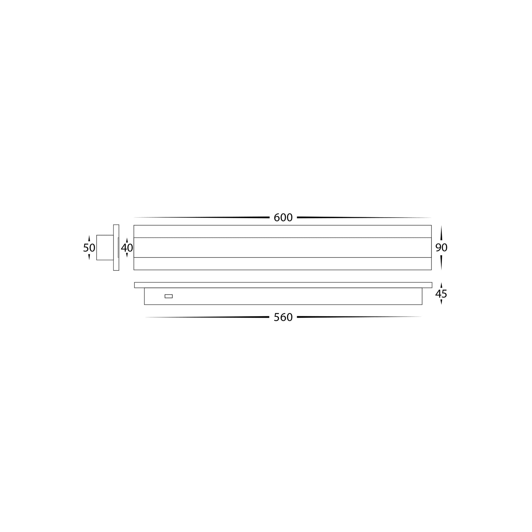 Barline 600mm Black Modern Linear Outdoor LED Wall Light