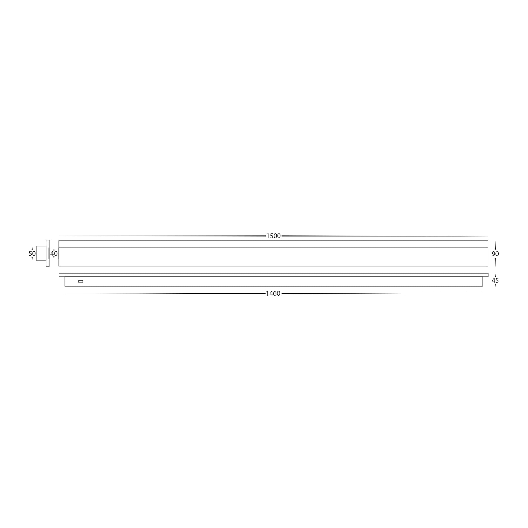 Barline 1500mm Black Modern Linear Outdoor LED Wall Light