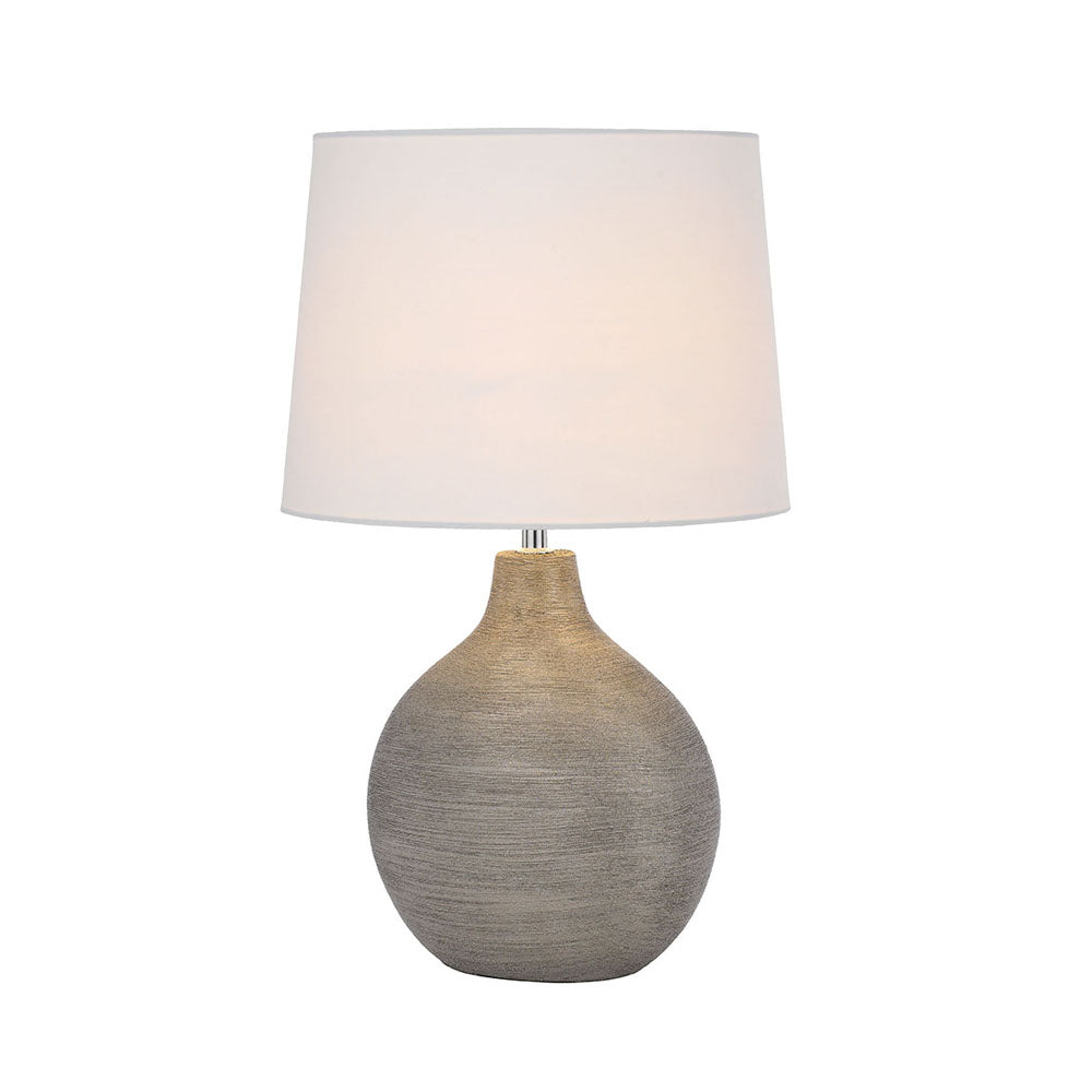 Kelly Silver and White Ceramic Table Lamp