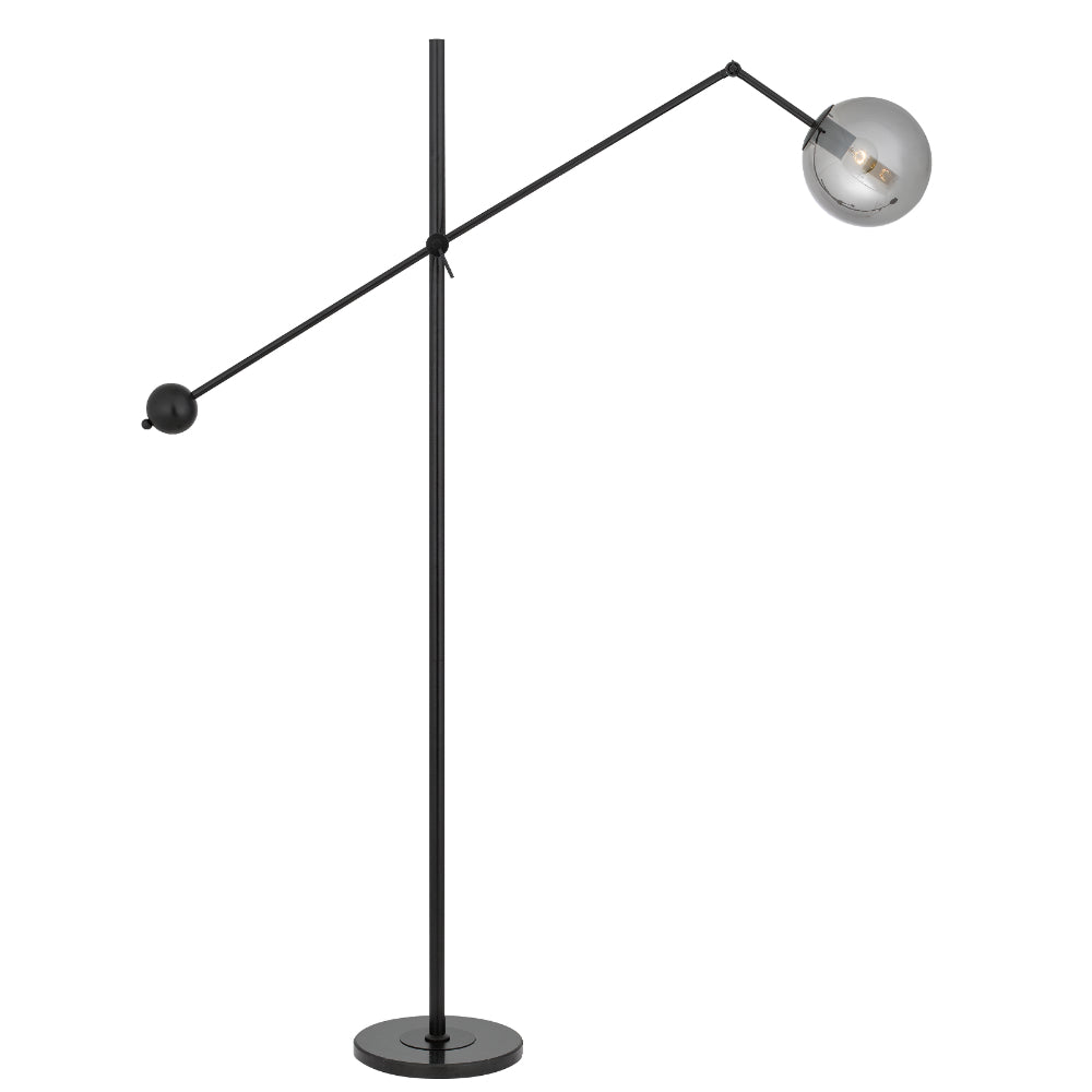 Kemi Black and Smoke Adjustable Floor Lamp