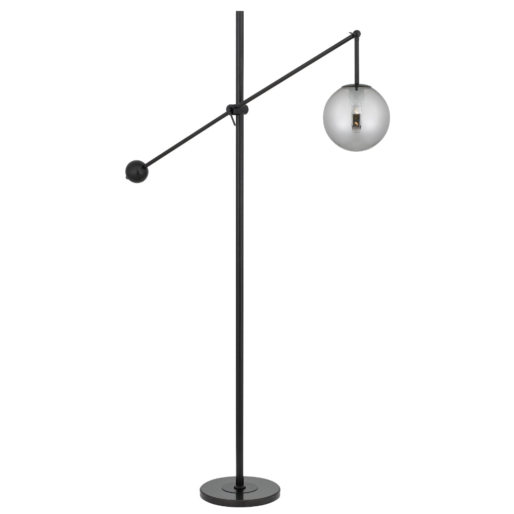 Kemi Black and Smoke Adjustable Floor Lamp