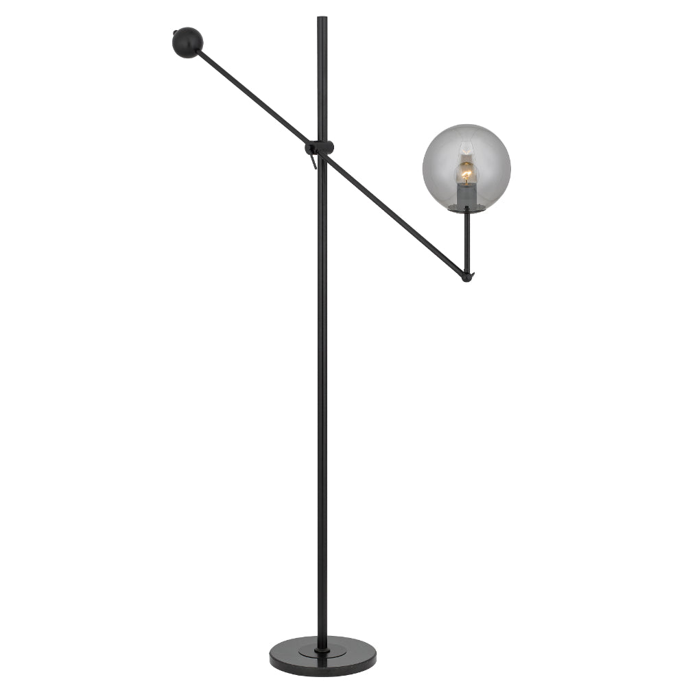Kemi Black and Smoke Adjustable Floor Lamp