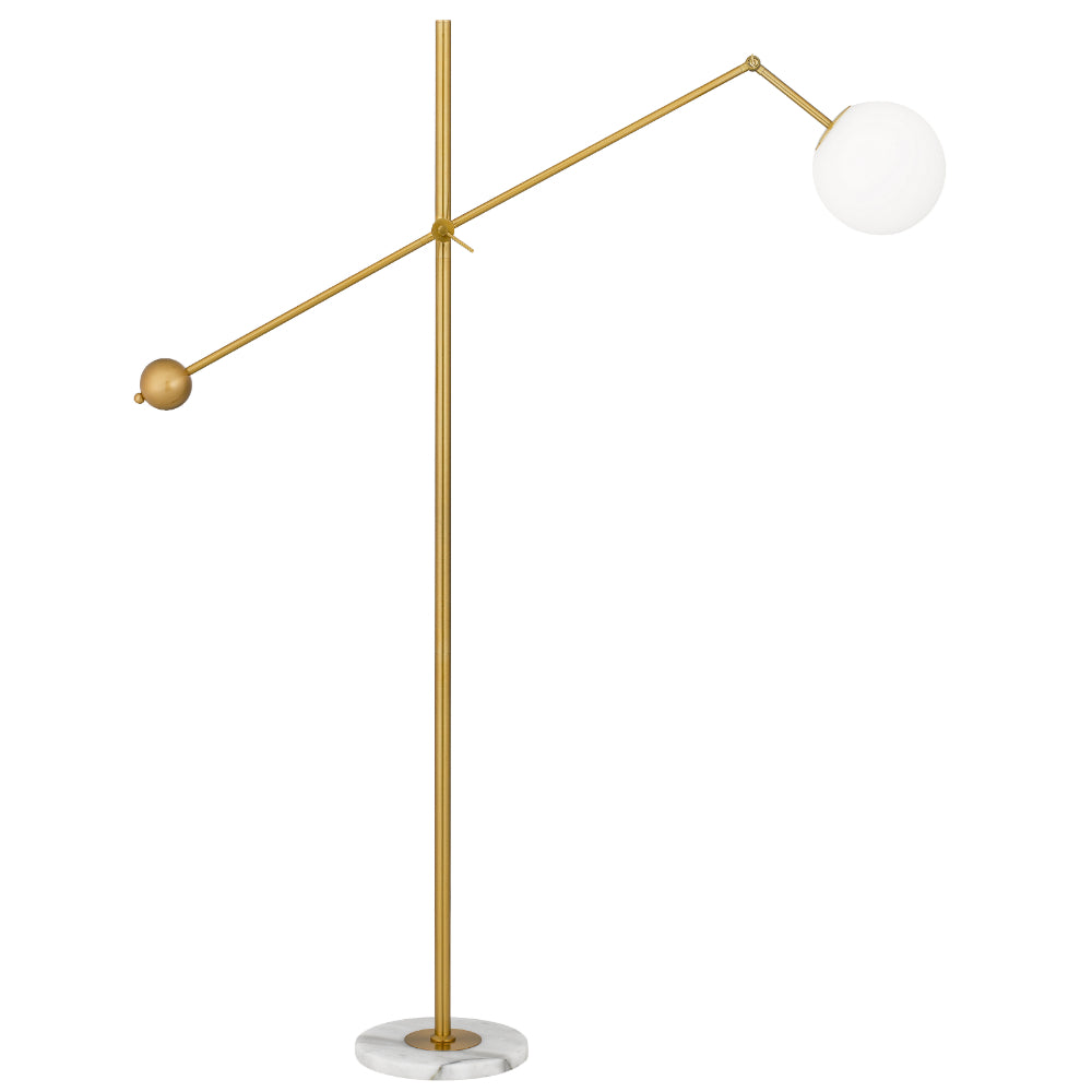 Kemi Gold and Opal Matt Adjustable Floor Lamp