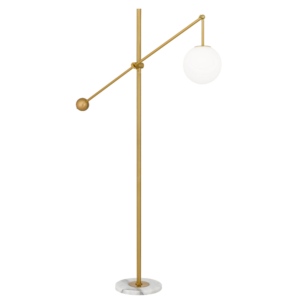 Kemi Gold and Opal Matt Adjustable Floor Lamp