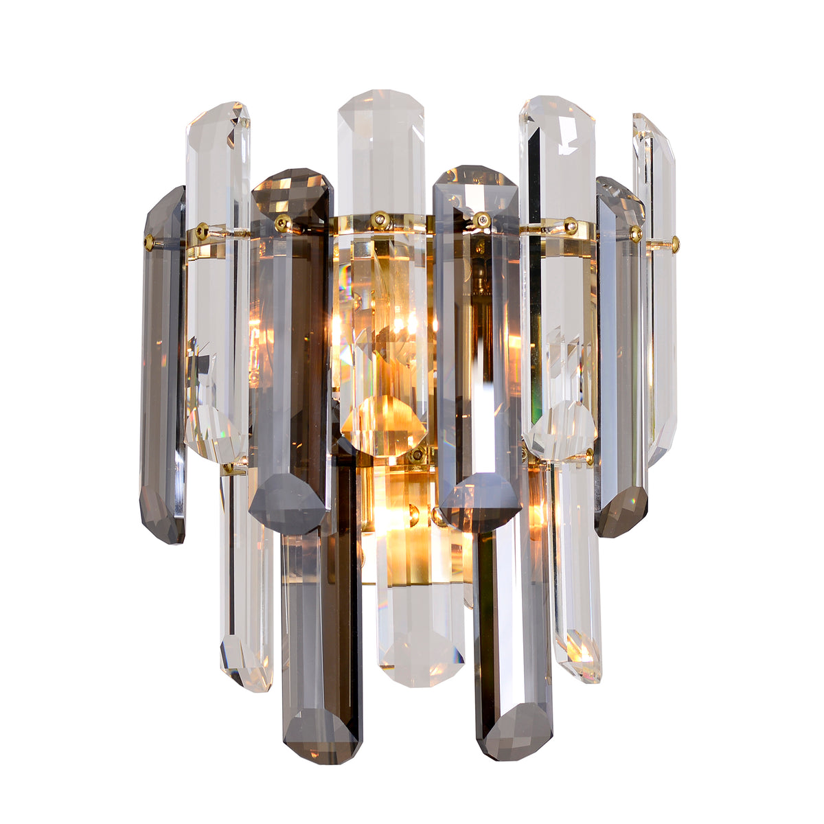Laura Brass with Crystal 2 Light Classic Wall Light