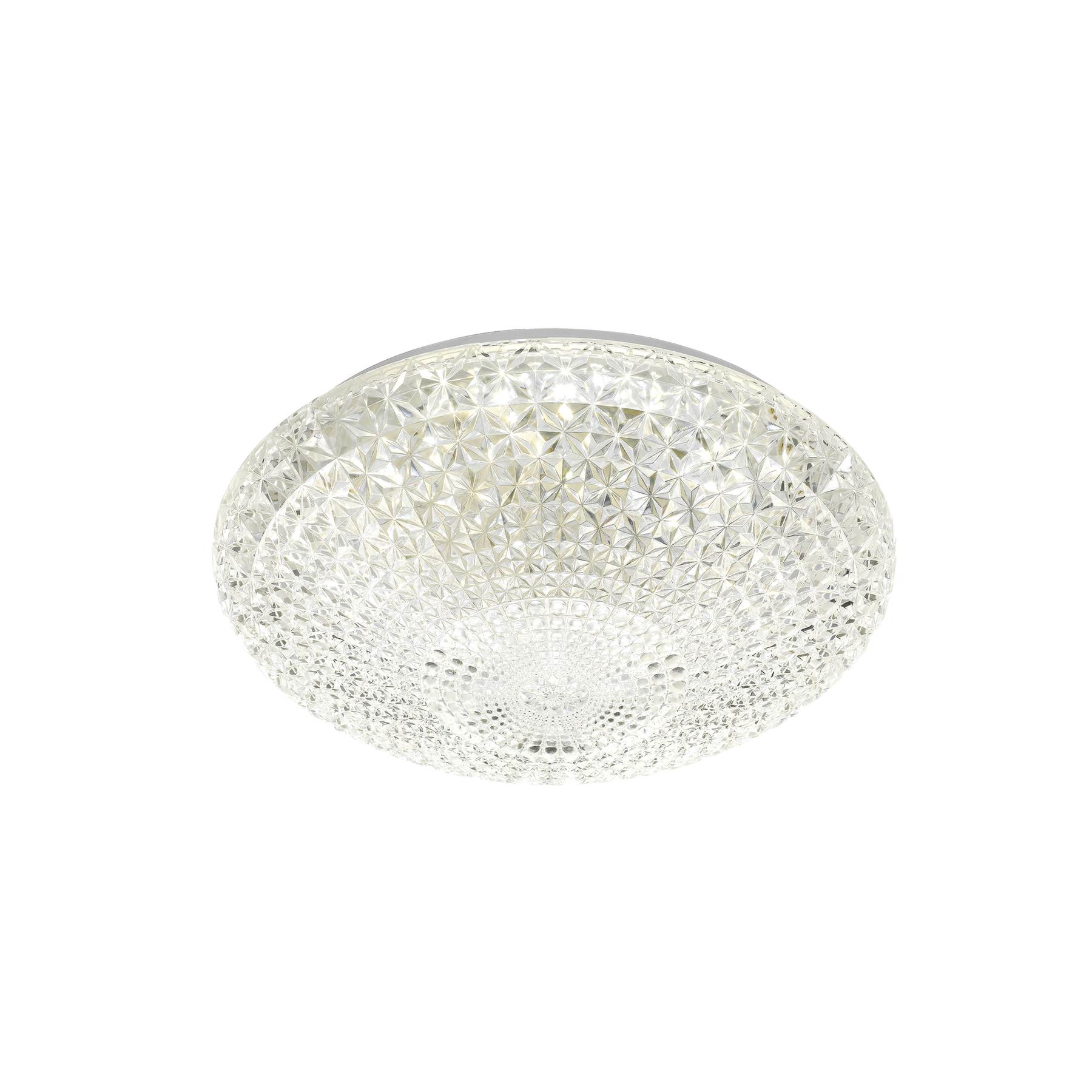 Lilac 28 Round Crystal-Look LED Tri-Colour 18w Oyster