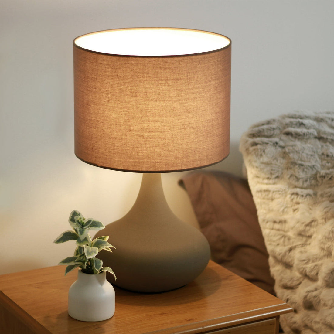 Atley Small Concrete-Look Modern Touch Lamp