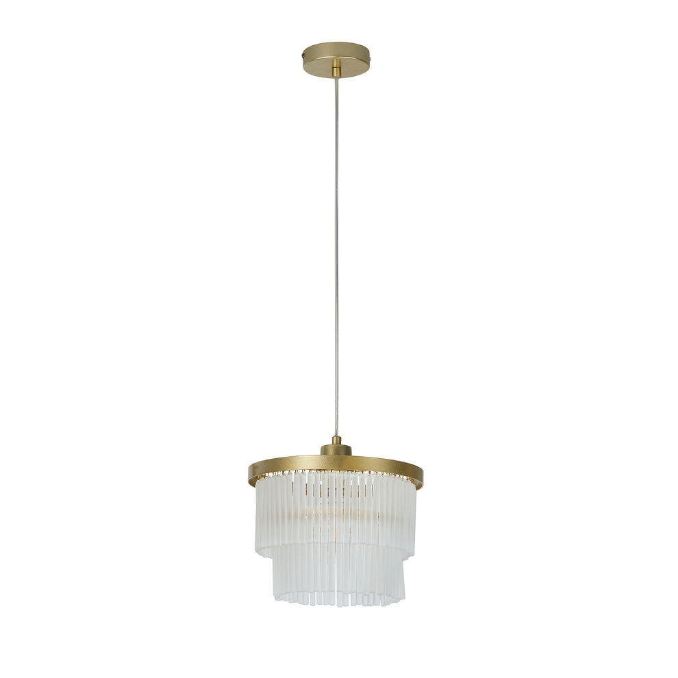 Greer 1 Light Gold with Frost Glass Classic Retro Pendant