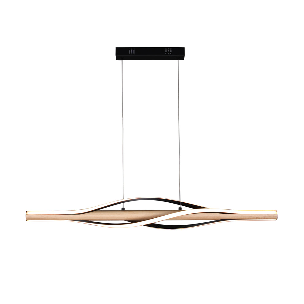 Bonnie Linear Timber with Tri-Colour LED Contemporary Pendant