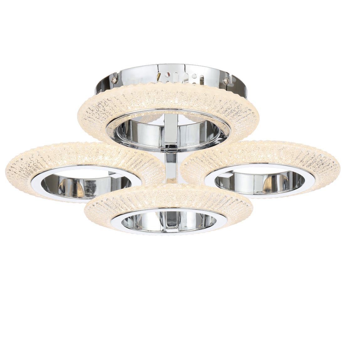 Luna 4 Ring Crystal-Look LED Tri-Colour 28w Close to Ceiling