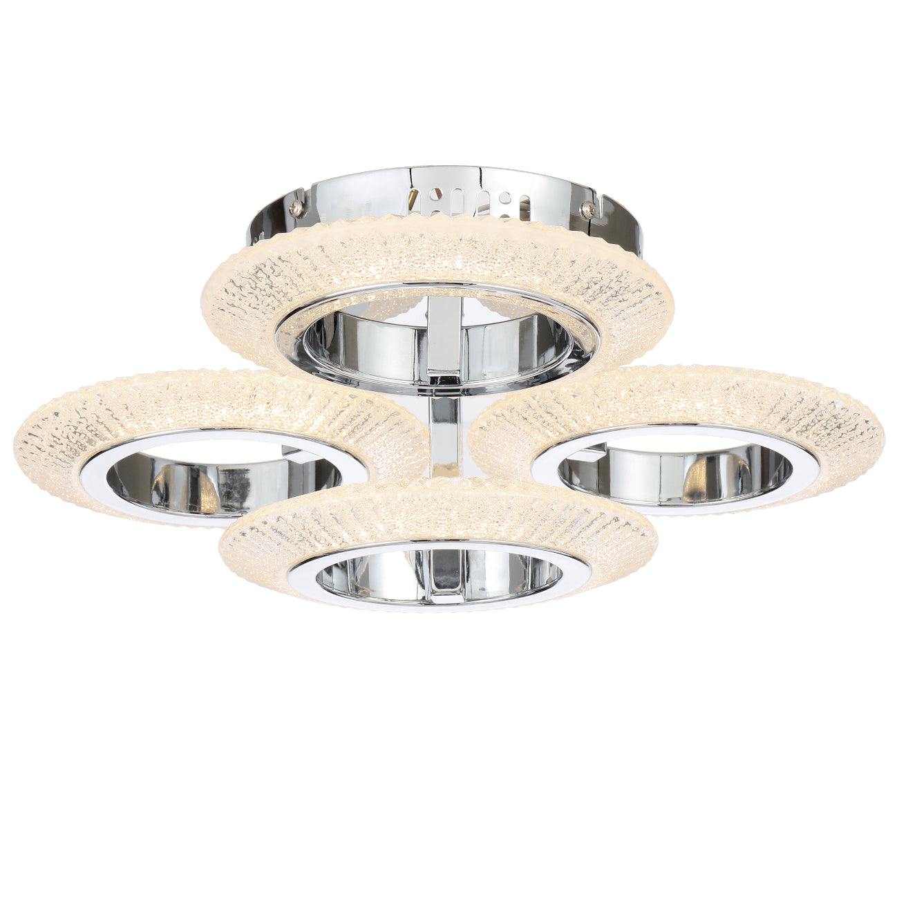 Luna 4 Ring Crystal-Look LED Tri-Colour 28w Close to Ceiling