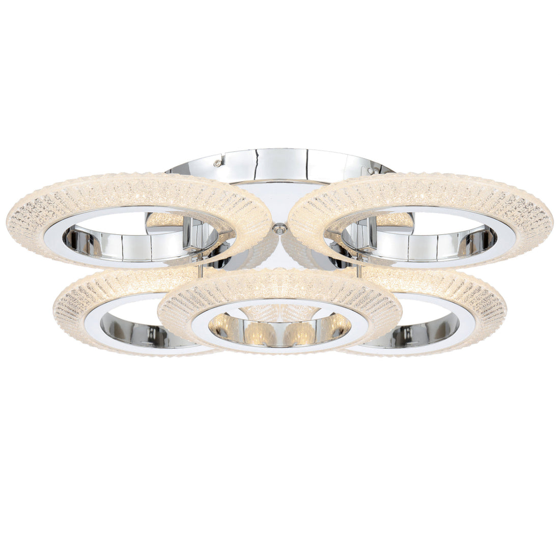 Luna 5 Ring Crystal-Look LED Tri-Colour 50w Close to Ceiling