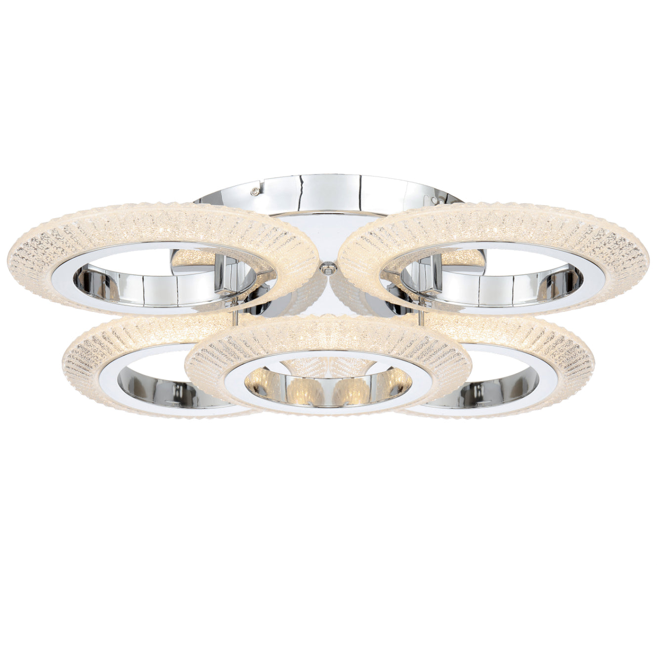 Luna 5 Ring Crystal-Look LED Tri-Colour 50w Close to Ceiling