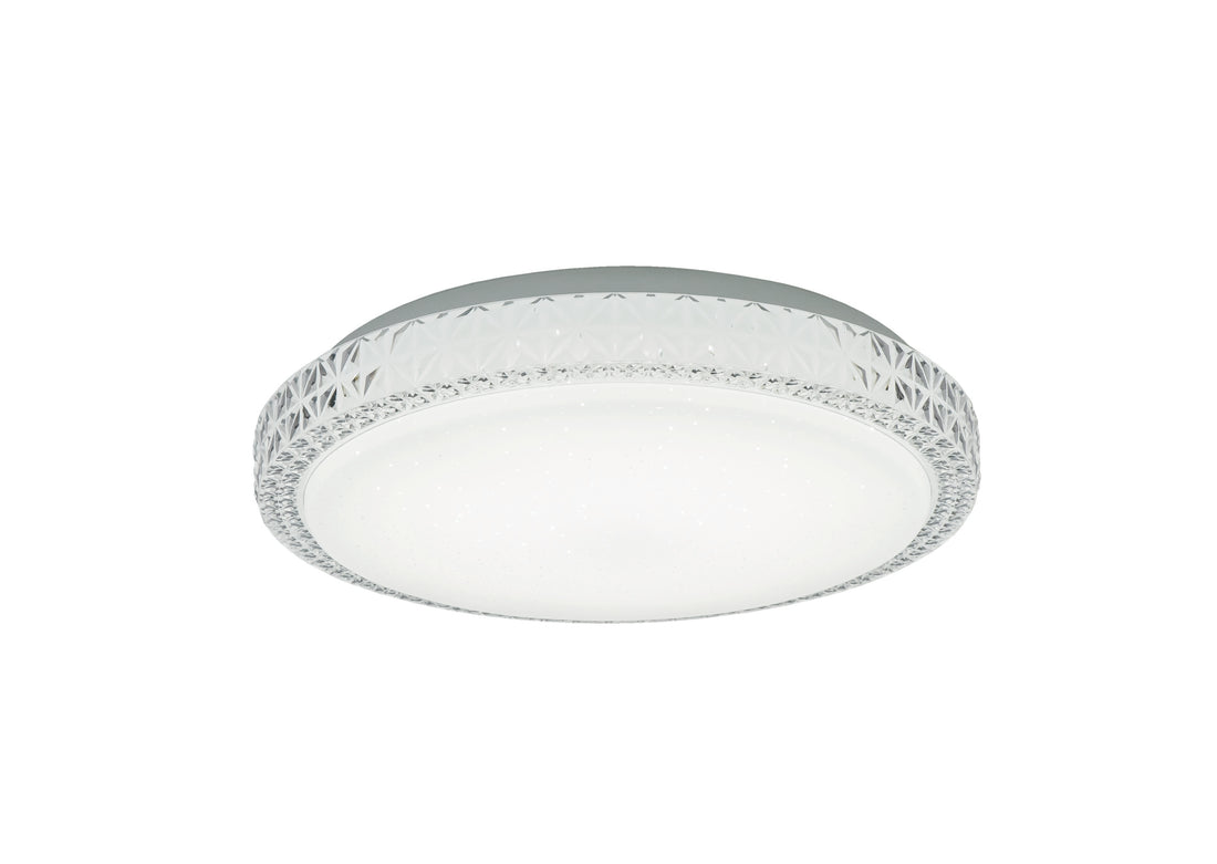 Lovato 18w Round Crystal-Look LED Tri-Colour Oyster