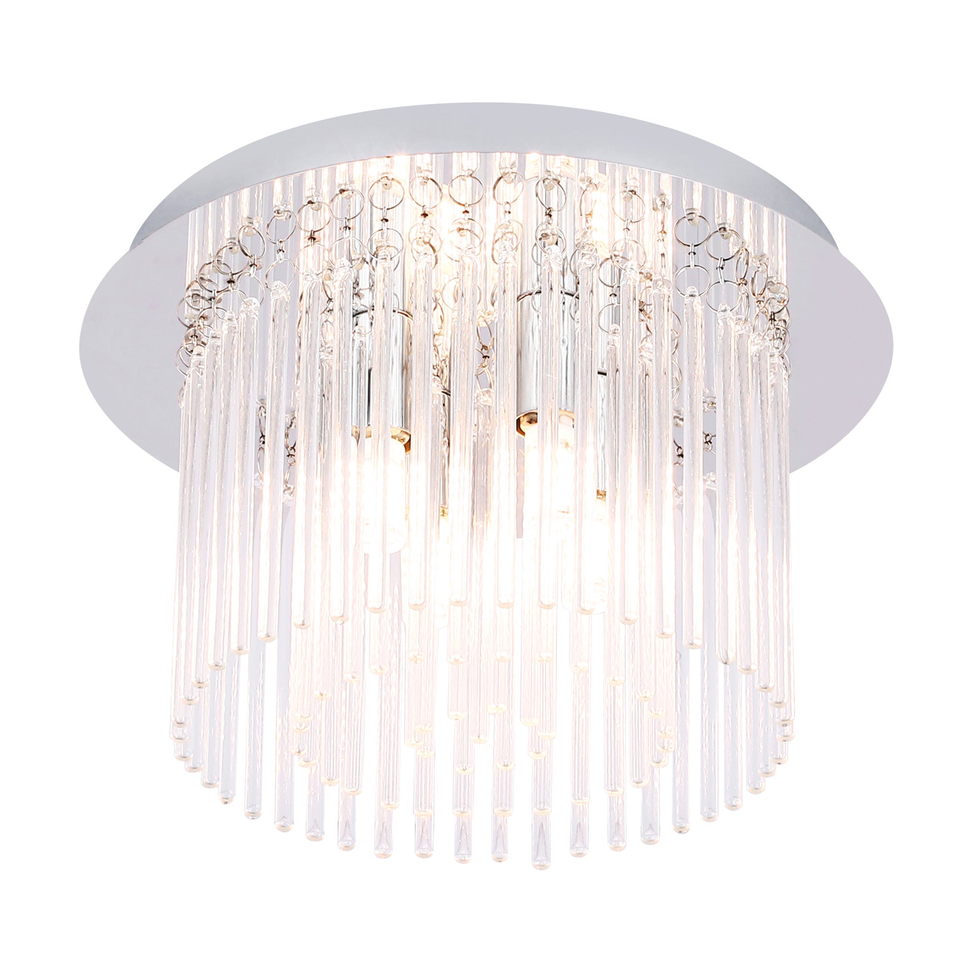 Clarence 4 Light Glass Crystal-Look Elegant Ceiling Light