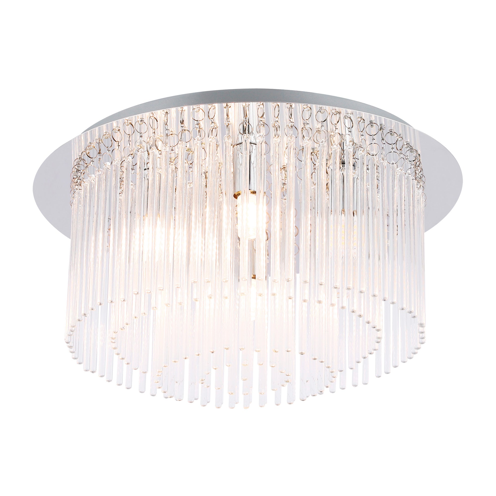 Clarence 6 Light Glass Crystal-Look Elegant Ceiling Light