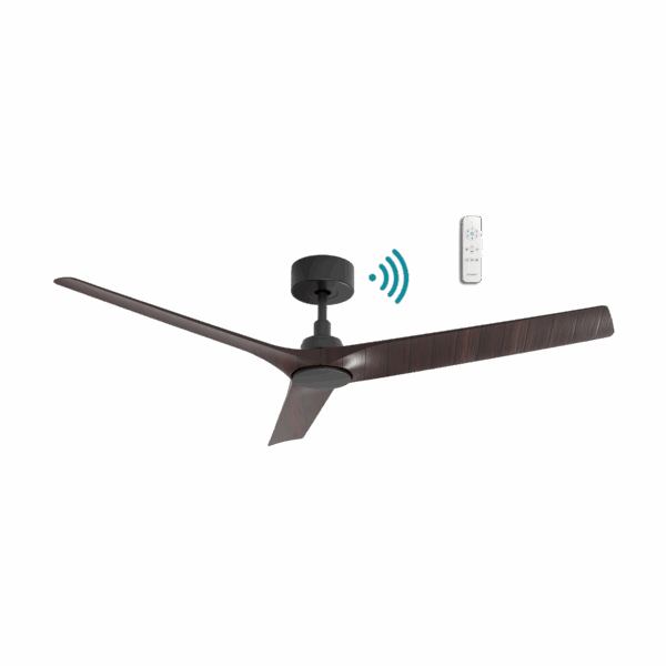 Cordoba 52"/1320mm 3 Blade Black with Walnut DC Motor Smart App Control Ceiling Fan