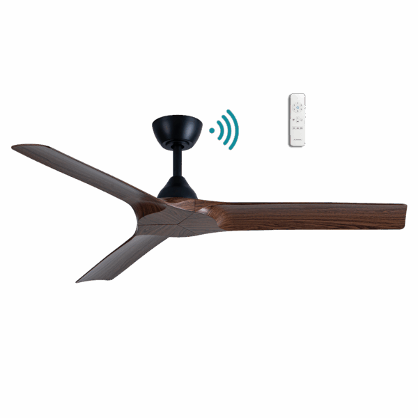 Alpine 52"/1320mm 3 Blade Black with Walnut DC Motor Smart App Control Ceiling Fan