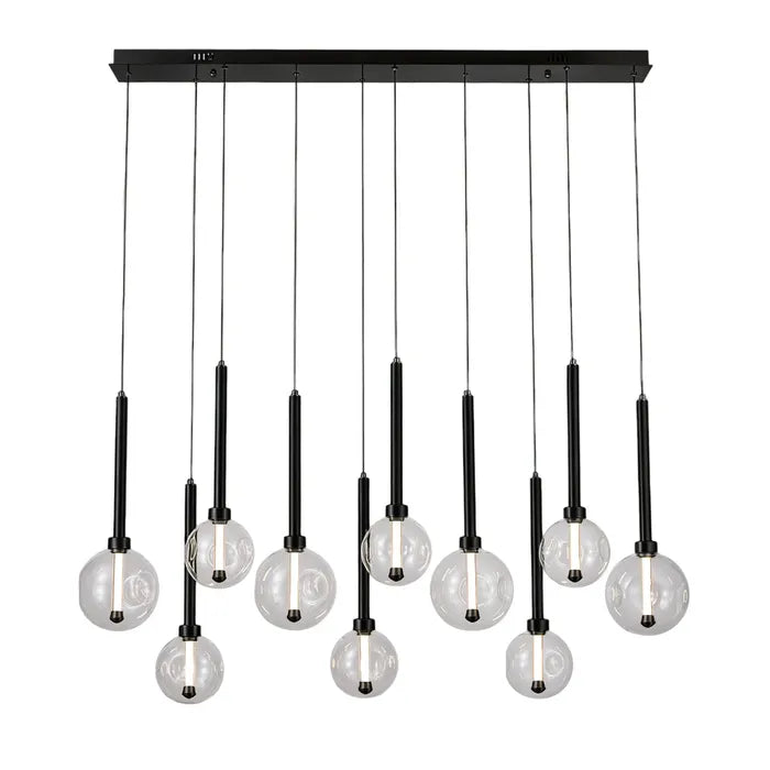 Meteor Black 10 Light LED Linear Pendant