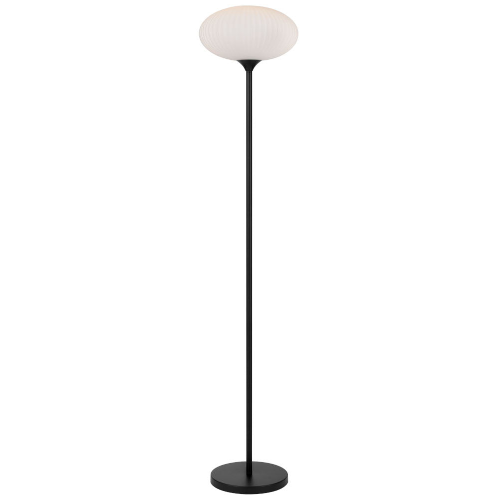 Nori 1 Light Black with Opal Glass Floor Lamp