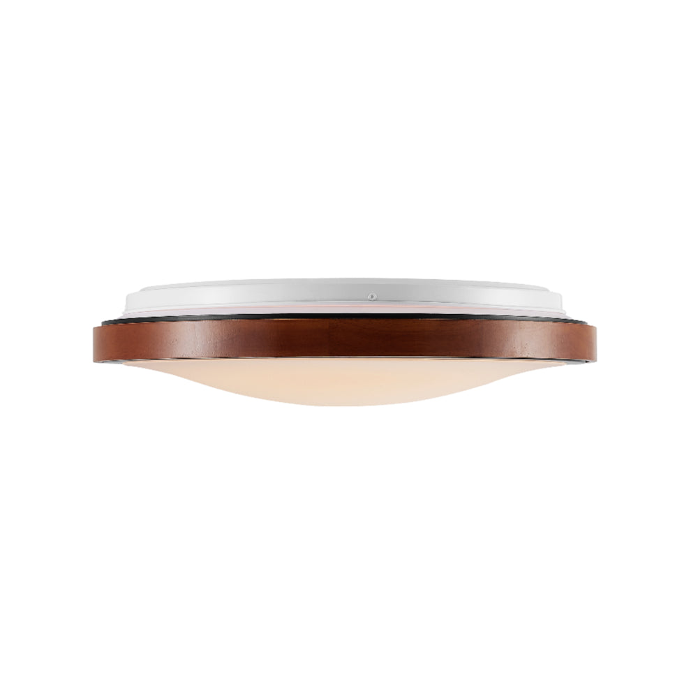 Orlin 30cm 12w Timber and Black Tri-Colour LED Oyster Close to Ceiling