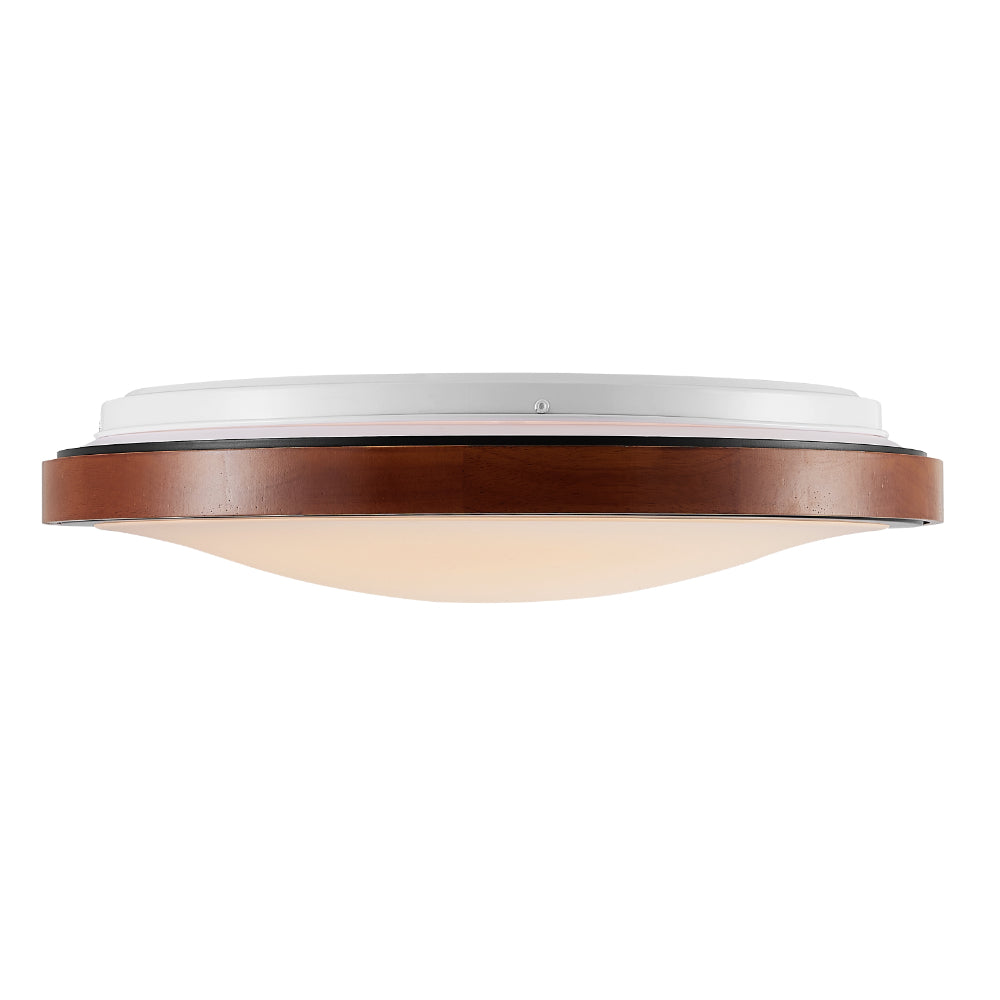 Orlin 51cm 36w Timber and Black Tri-Colour LED Oyster Close to Ceiling