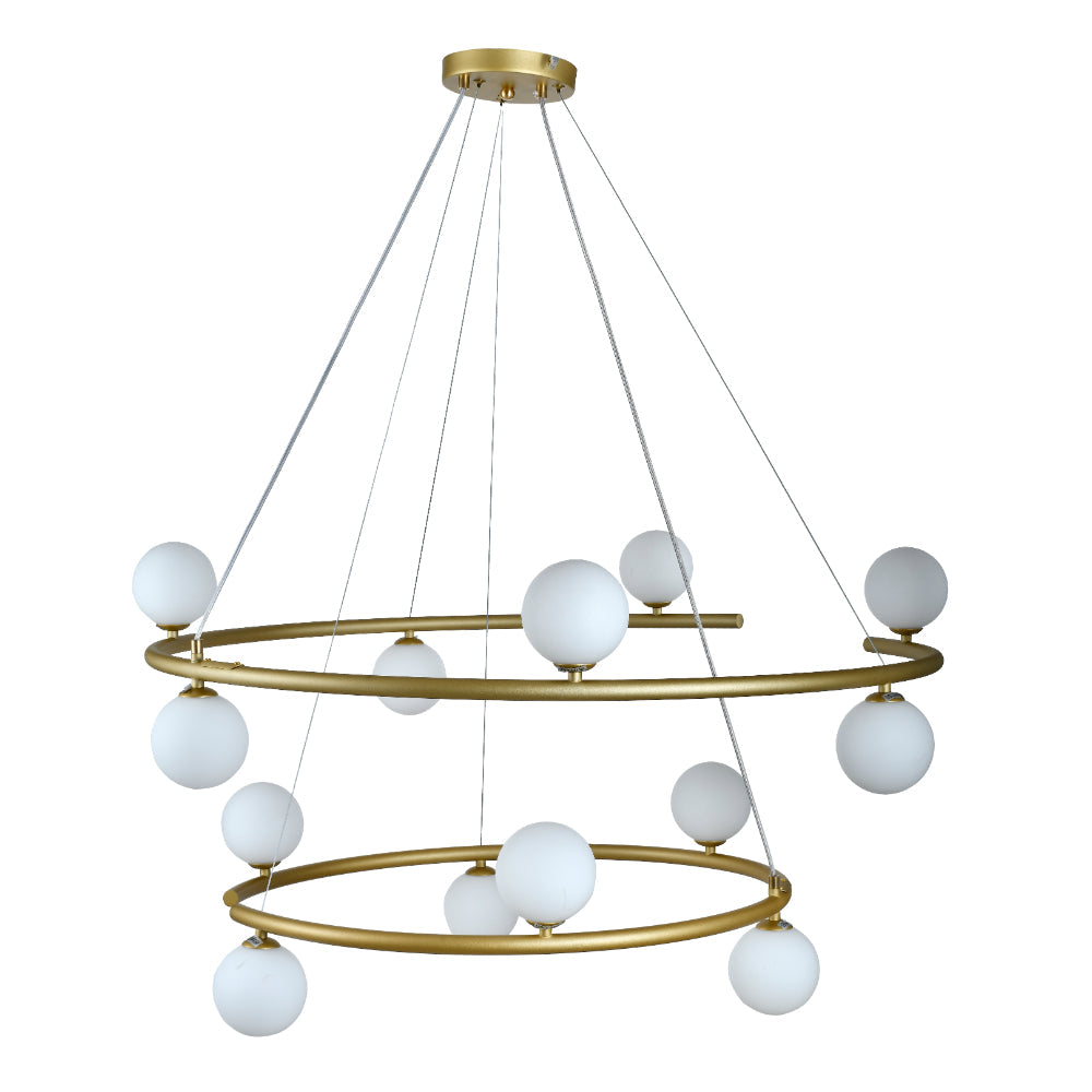 Ovaria Gold and Opal 13 Light Contemporary Pendant