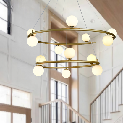 Ovaria Gold and Opal 13 Light Contemporary Pendant