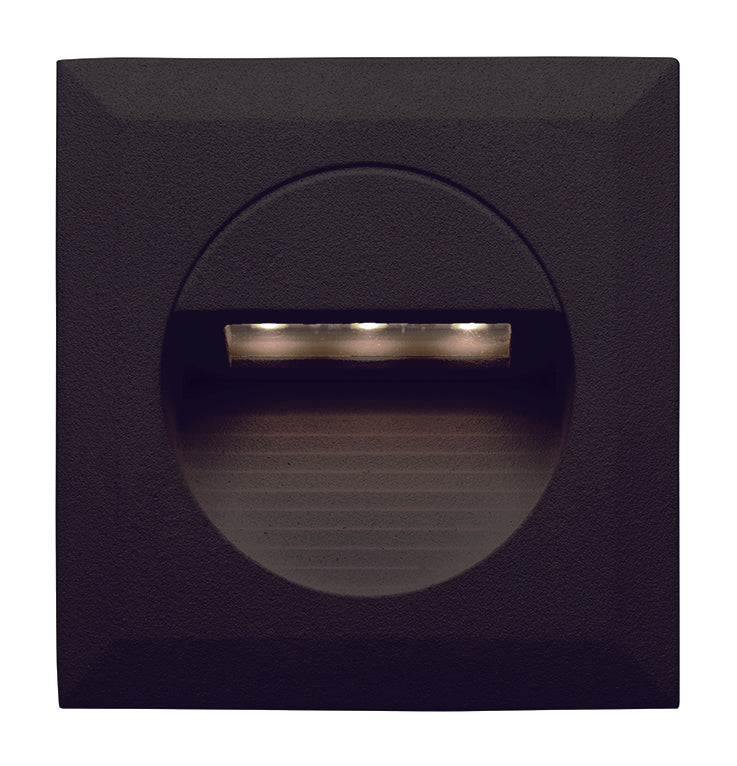 Rye Black Square Outdoor Warm White LED Step Light