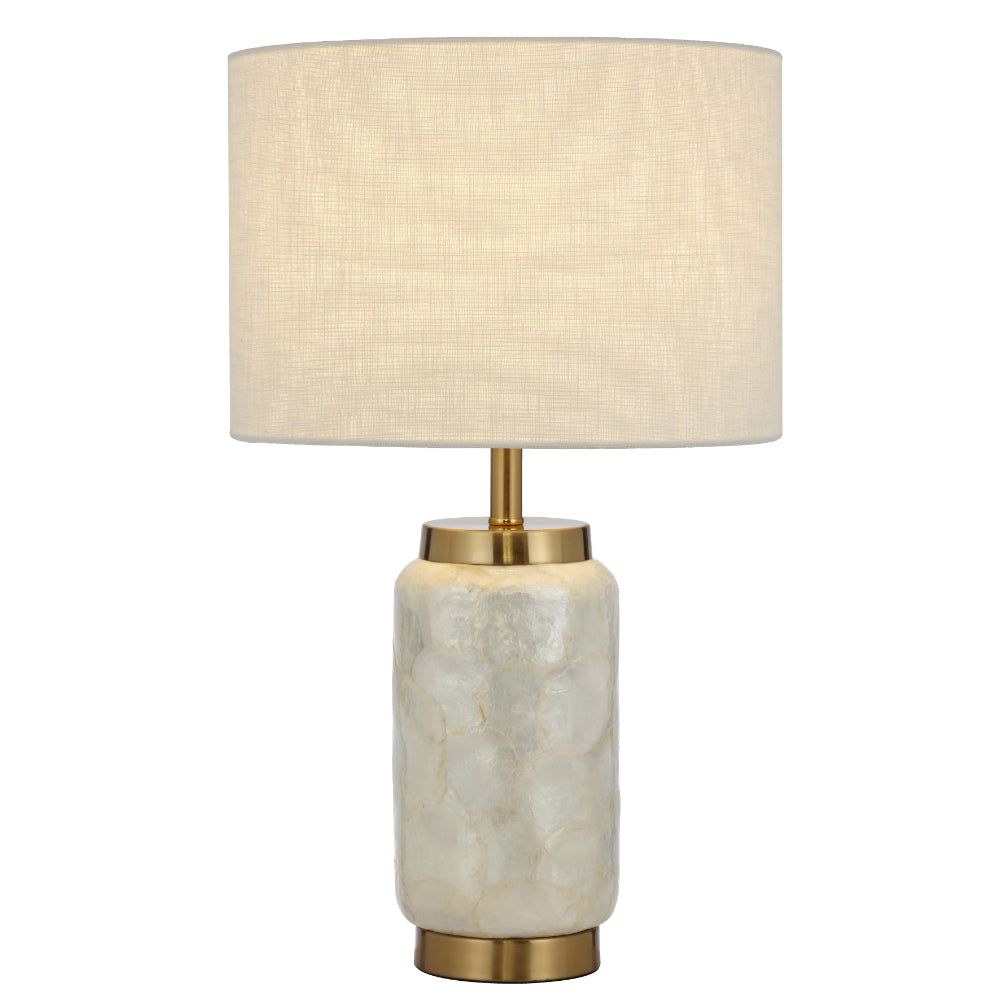 Seneca White and Gold Modern Art Deco Table Lamp