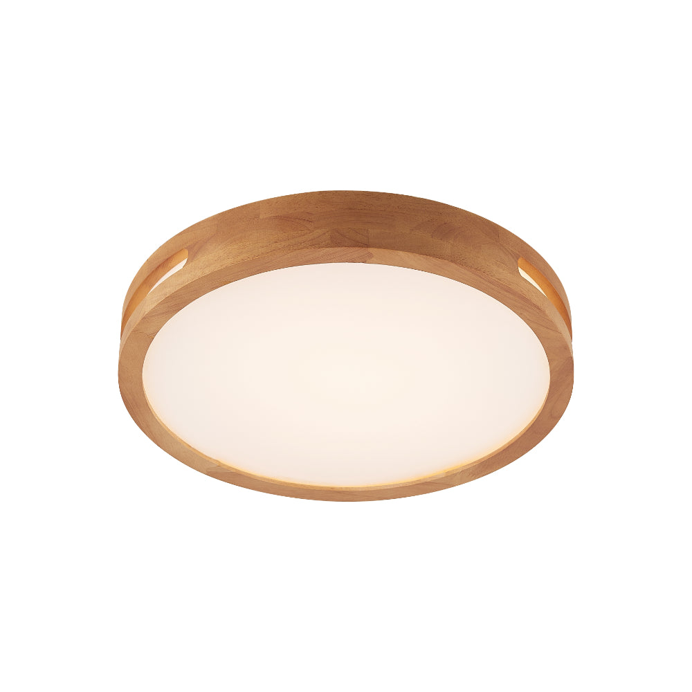 Thalia 30cm 12w Timber Tri-Colour LED Oyster Close to Ceiling