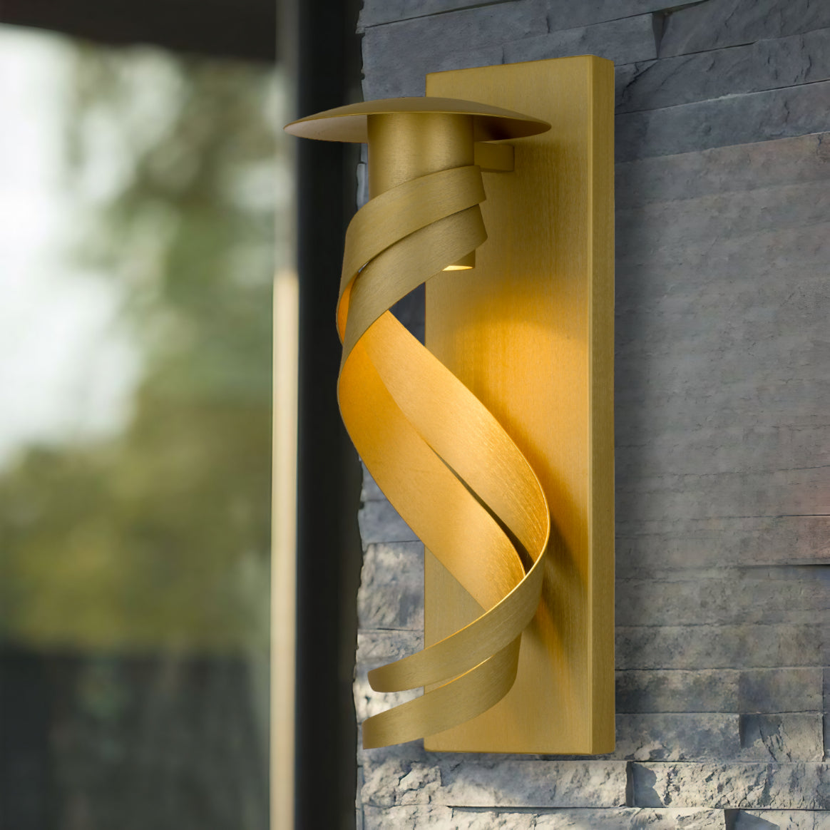 Tobera Brass Modern Outdoor Wall Light