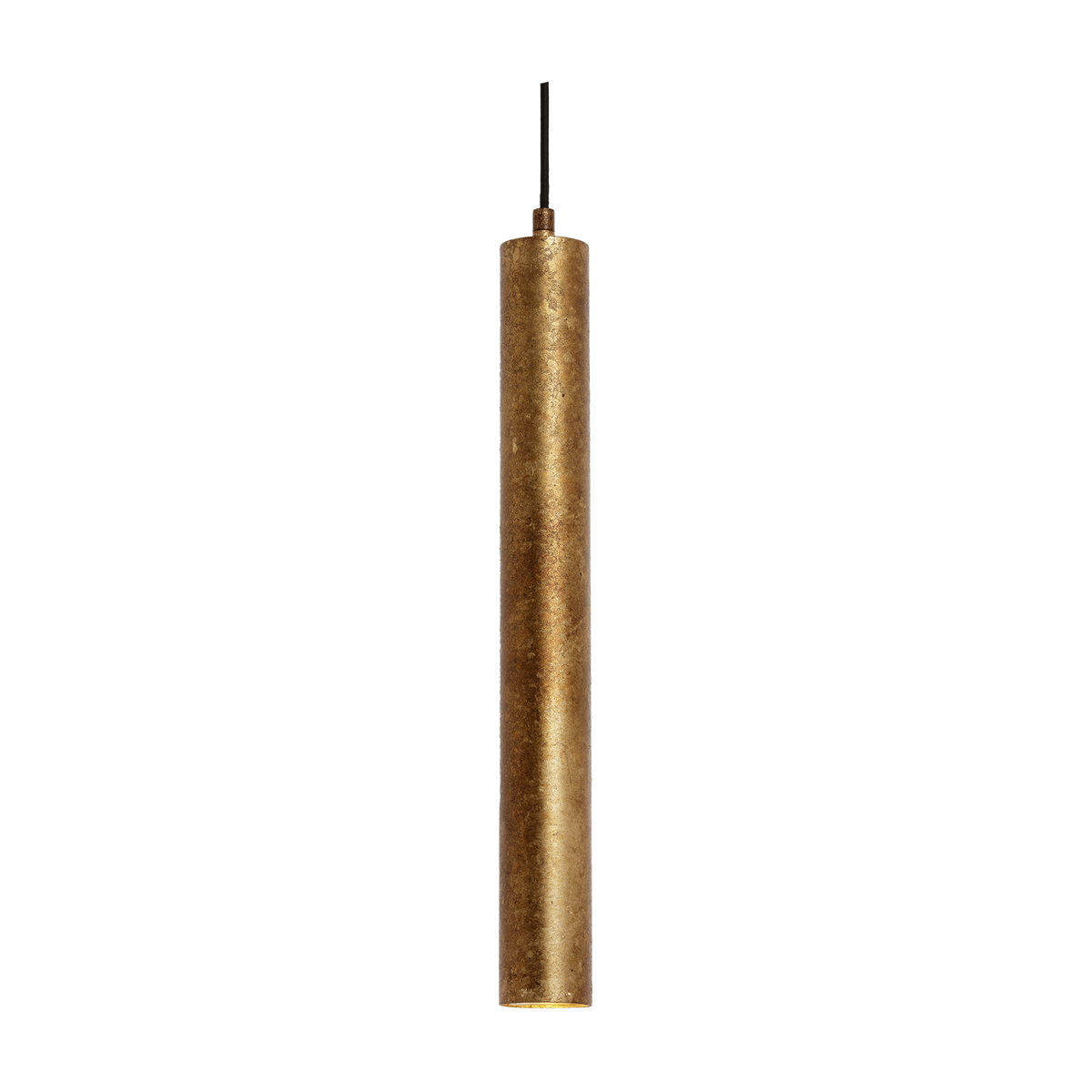 Toress Medium Gold Leaf Finish Single Cylindrical Pendant