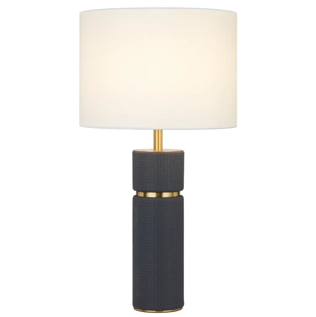 Valda Blue Vegan Leather Table Lamp