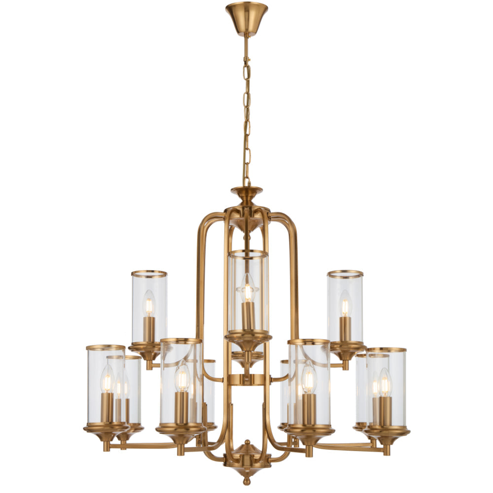Velden 12 Light Copper Traditional Industrial Glass Pendant