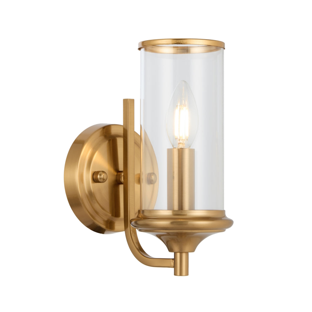 Velden 1 Light Copper Traditional Industrial Glass Wall Light