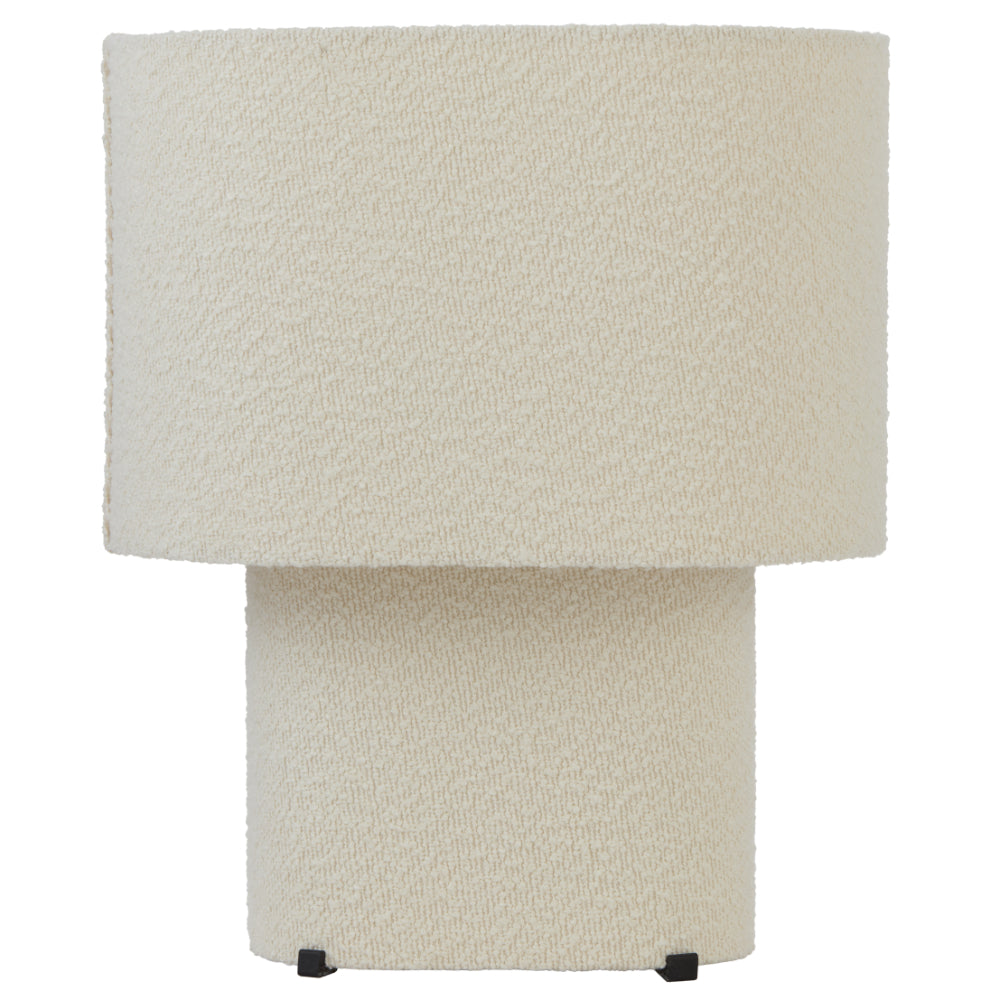 Verso Ivory White Fabric Textured Modern Table Lamp