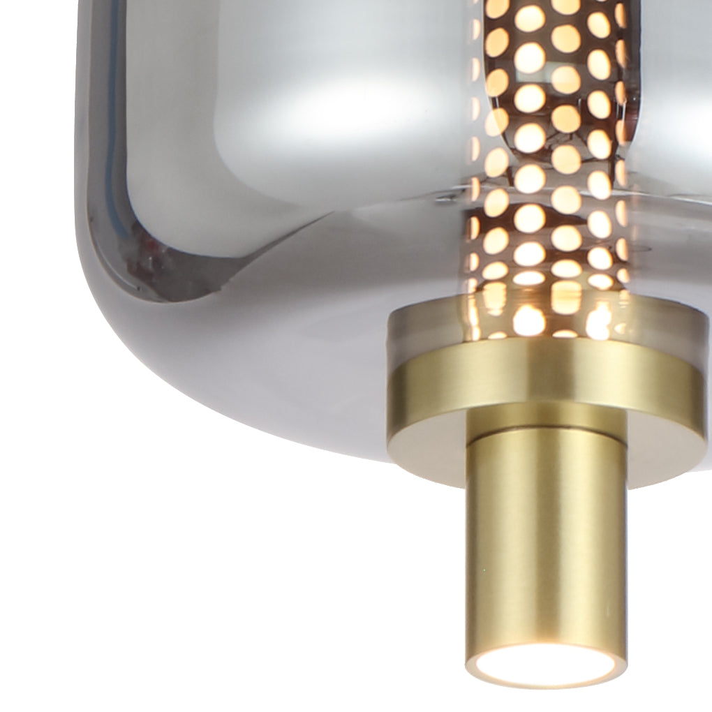 Volen 5 Light Black with Smoke Contemporary Pendant