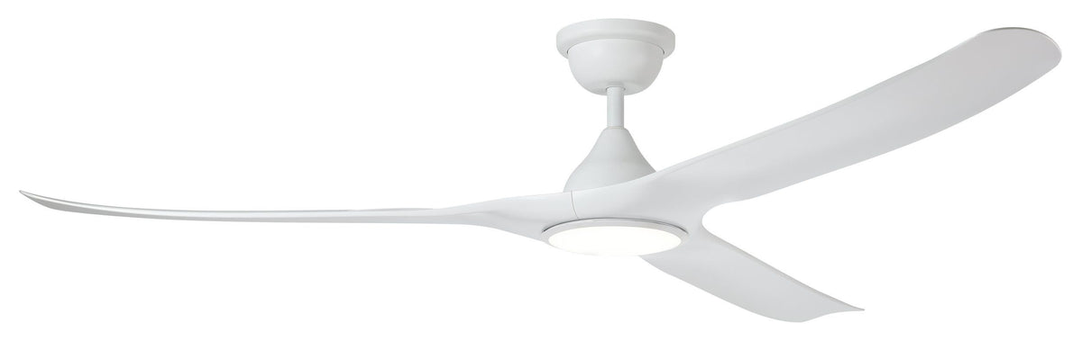 Tahiti 72"/1830mm 3 Blade White with LED Light DC Motor ABS Ceiling Fan