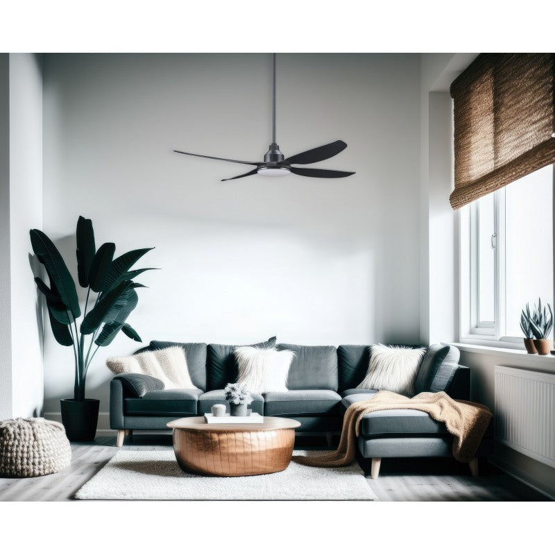 Alaska 52"/1300mm 4 Blade Black with LED Light DC Motor Glass Fibre Composite Ceiling Fan