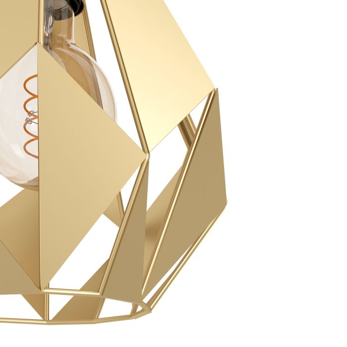 Carlton Matt Brass Small 3 Light Bar Prism Cut Pendant