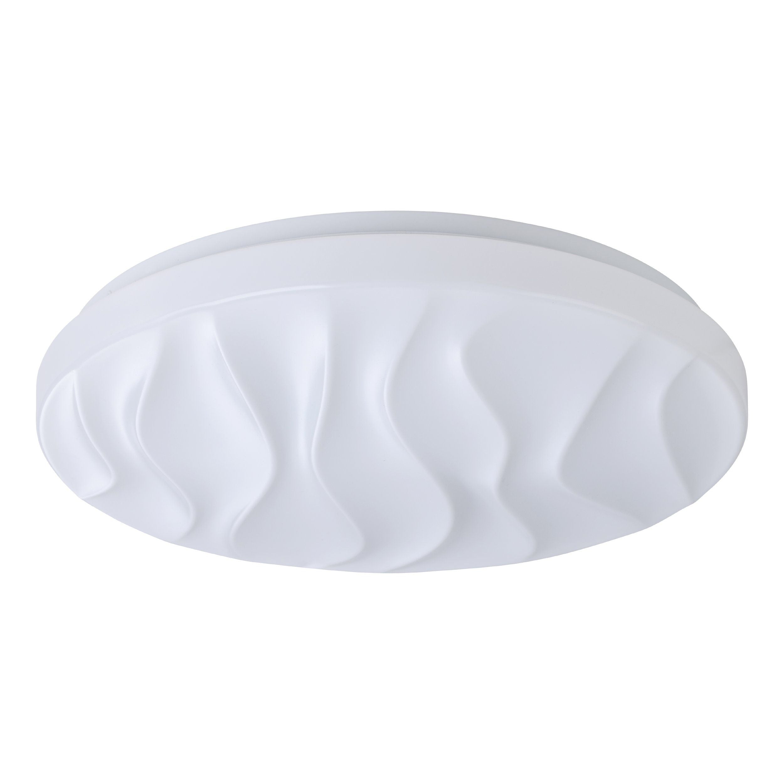 Wavey 24w Textured White Tri-colour LED Ceiling Oyster Light