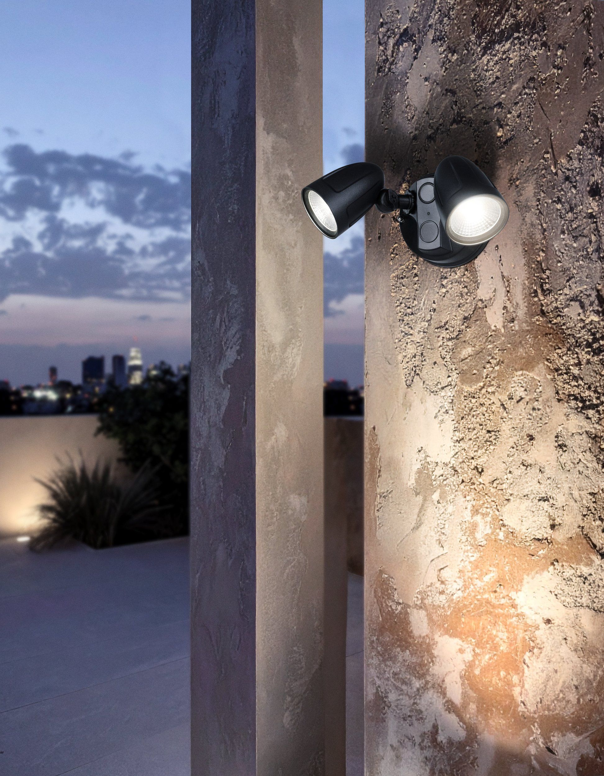 Chopper-2 2 Light Black Aluminium Exterior Security Spot Light