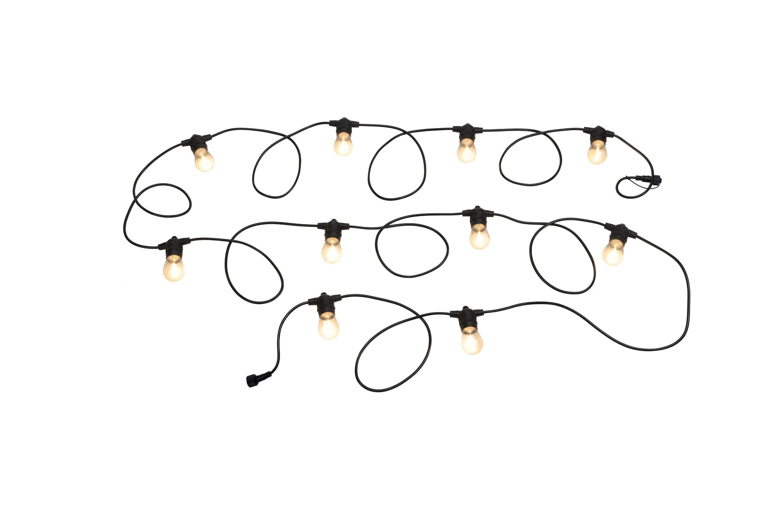 Festoon Extension Black with 10-Light Warm White