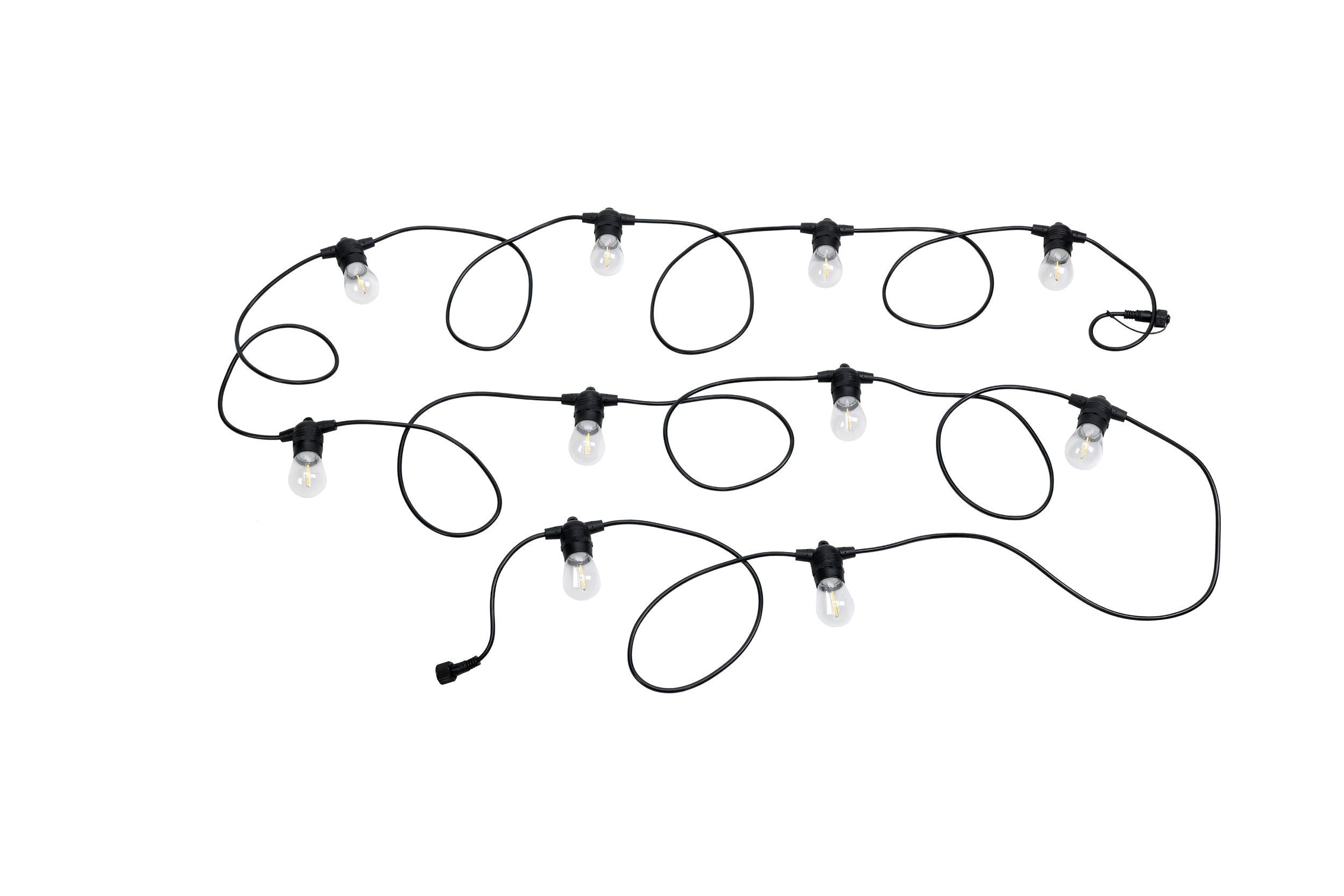 Festoon Extension Black with 10-Light Warm White